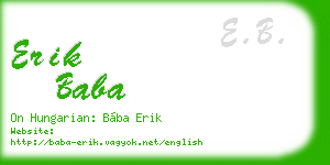 erik baba business card