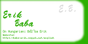 erik baba business card